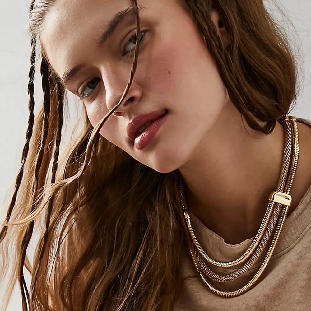 Free People Elegant Gold-Tone Necklace - Picture 2 of 5